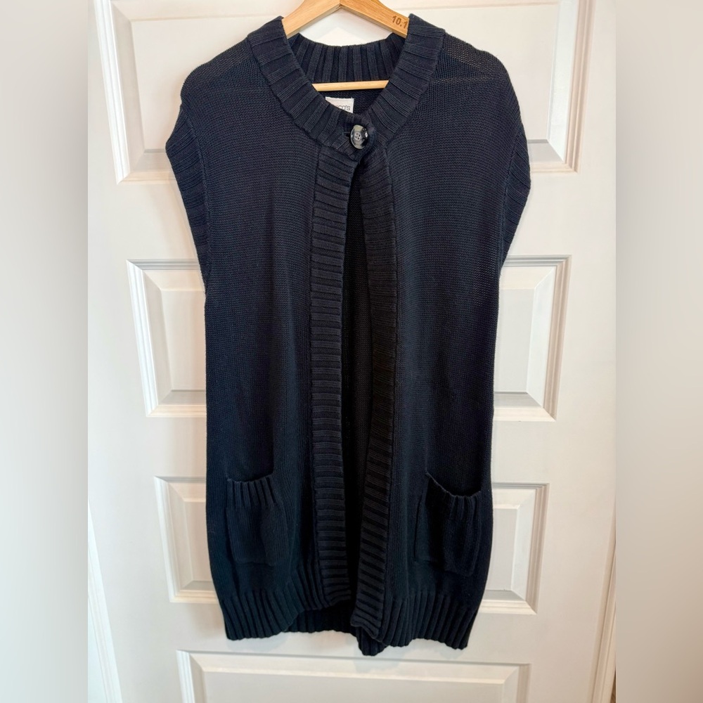 Chico's Black Knit Cardigan Vest
